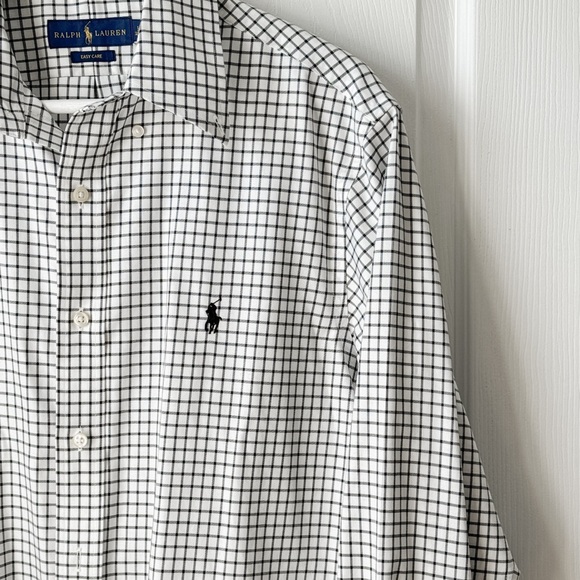 Ralph Lauren Poll Men’s Easy Care Dress Shirt neck 16 - Picture 3 of 5